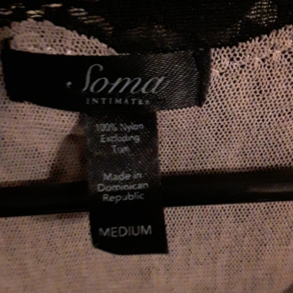 SOMA Intimates BLACK LACE SHORT SLEEVE - Picture 3 of 8